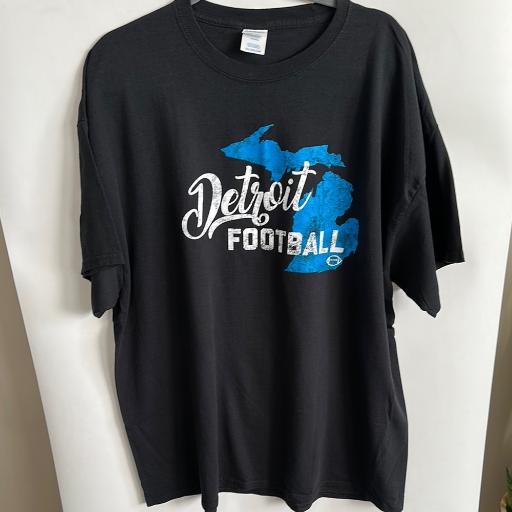 Detroit Football Black and Blue Short Sleeve Tee